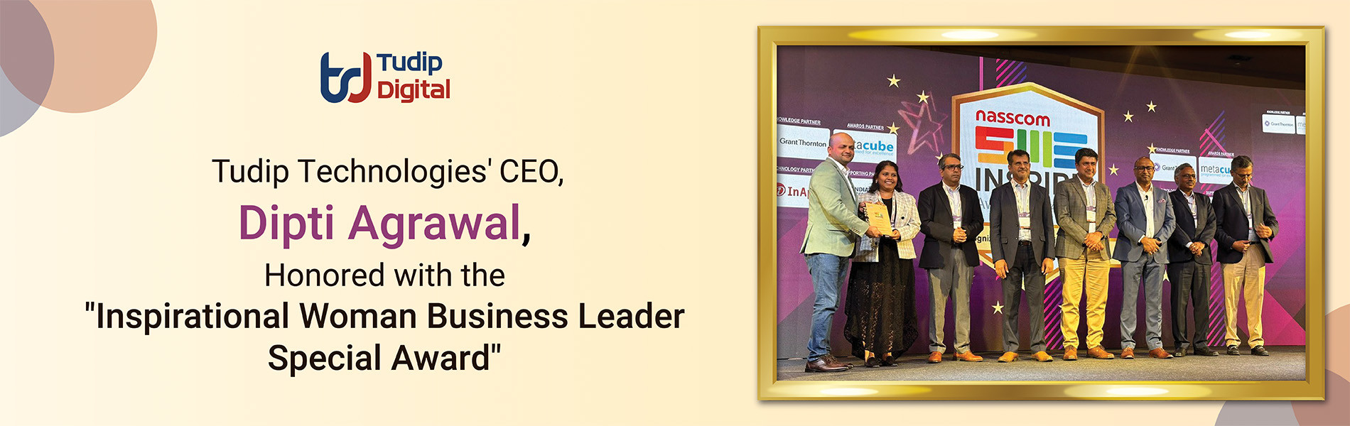 Tudip Technologies’ CEO, Dipti Agrawal, Honored with the “Inspirational Woman Business Leader Special Award”